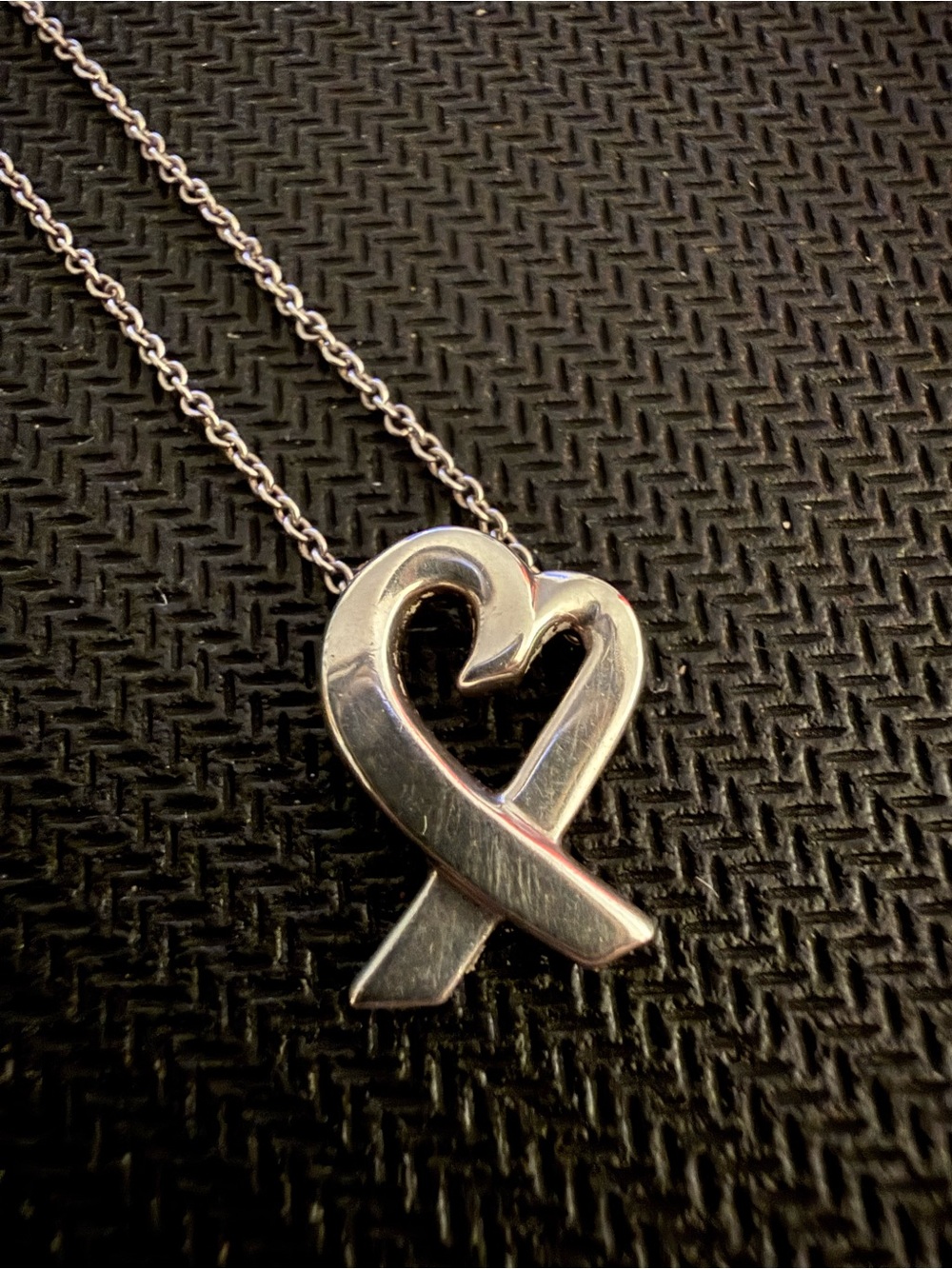 Tiffany & Co. Silver Loving Heart Ribbon Pendant Necklace - Paloma Picasso